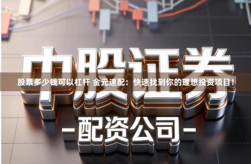 股票多少钱可以杠杆 金元速配：快速找到你的理想投资项目！