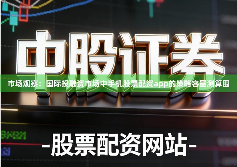 市场观察：国际投融资市场中手机股票配资app的策略容量测算围